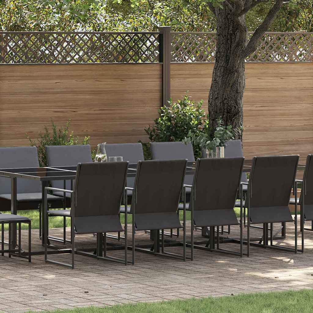 Hage Spisegruppe 15 pcs Svart Stål