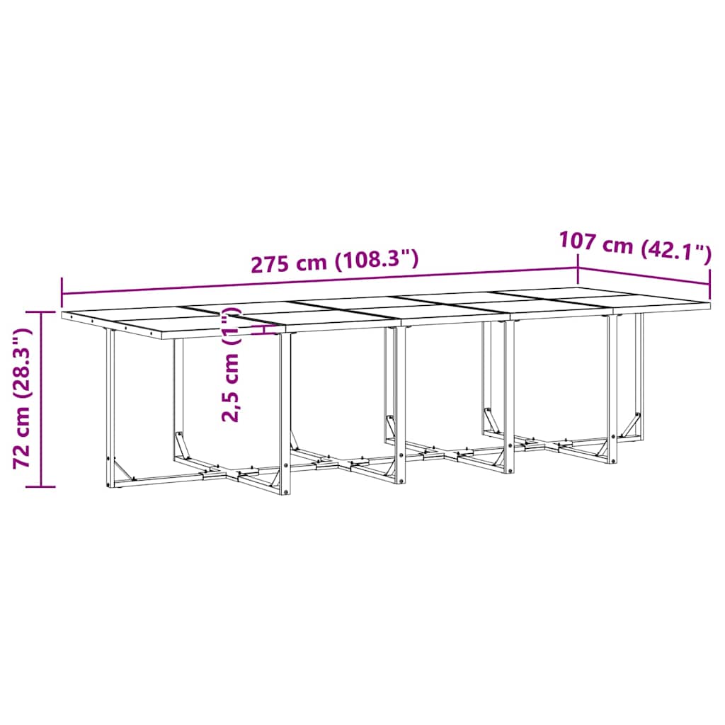 Hage Spisegruppe 15 pcs Svart Stål