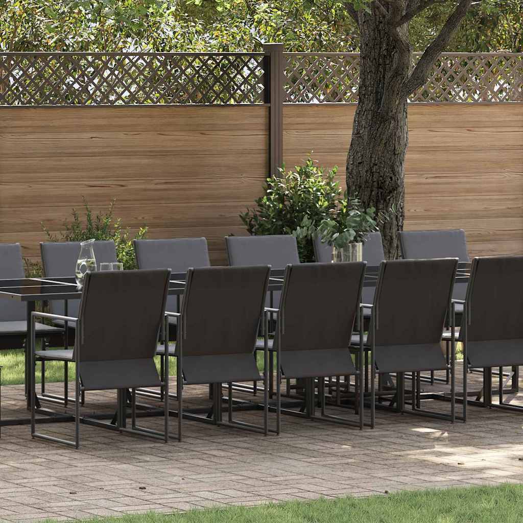 Hage Spisegruppe 17 pcs Svart Stål