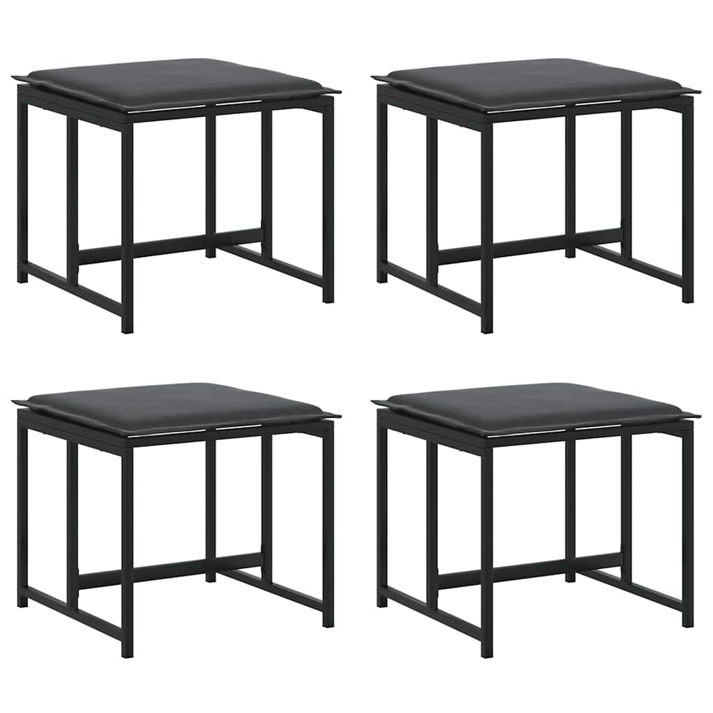 Hage Spisegruppe 17 pcs Svart Stål