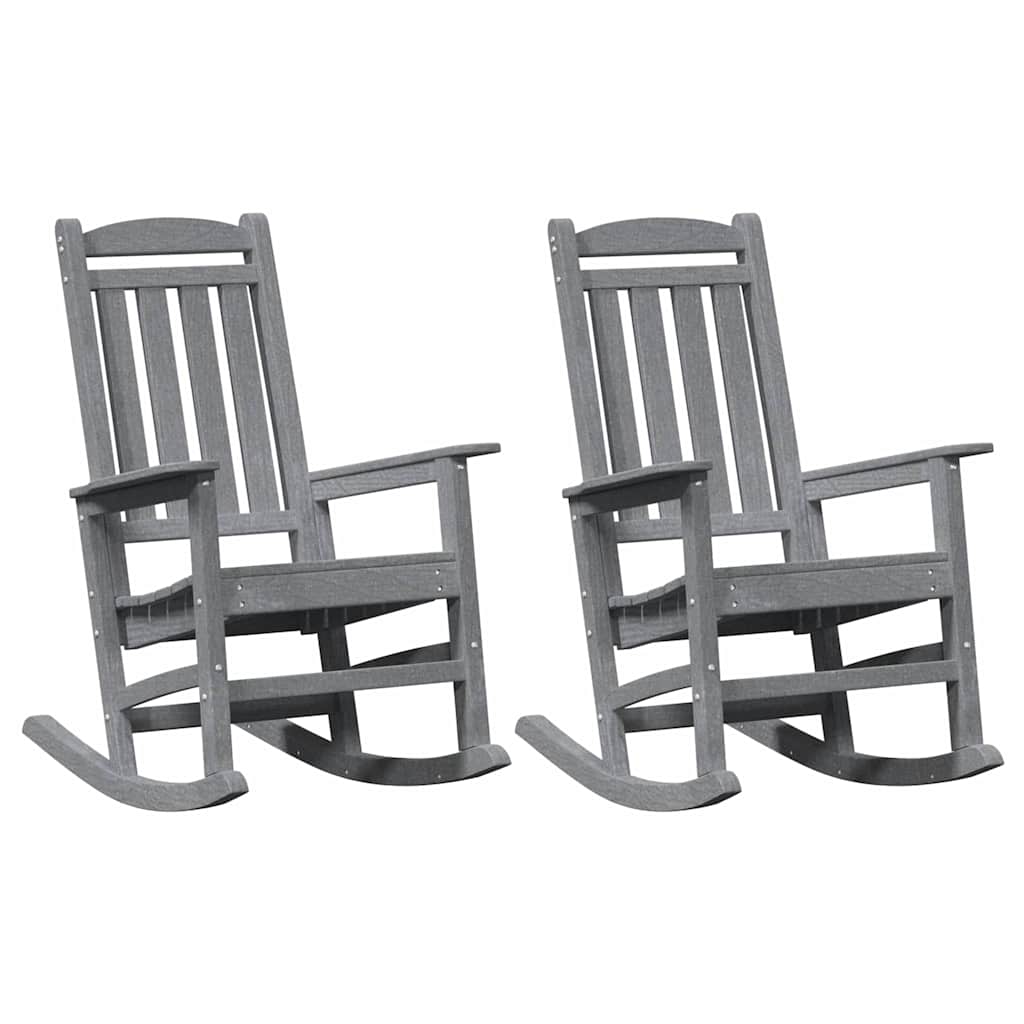 Gyngestol 2 pcs Lysegrå 92 x 70 x 108 cm Polyethylen vidaXL