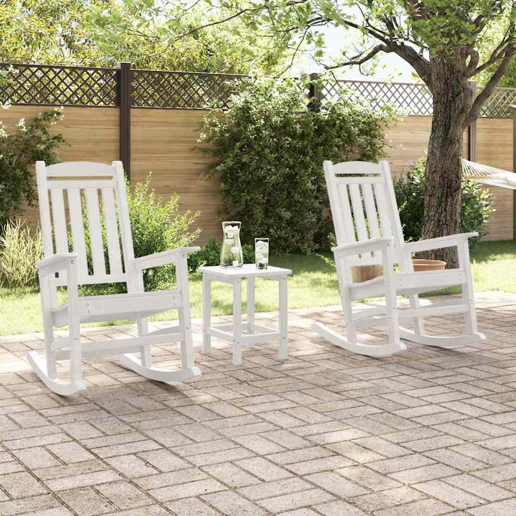 Gyngestol 3 pcs Hvit Polyethylen vidaXL