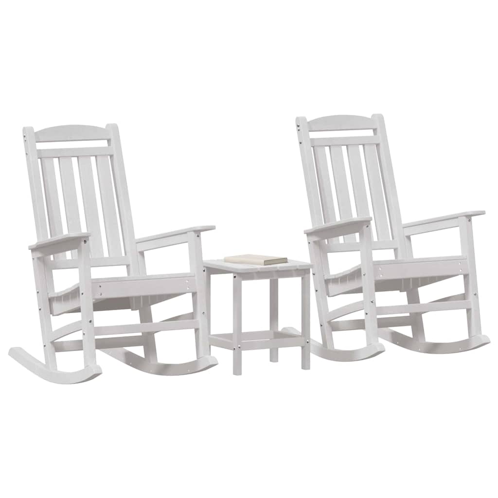 Gyngestol 3 pcs Hvit Polyethylen vidaXL