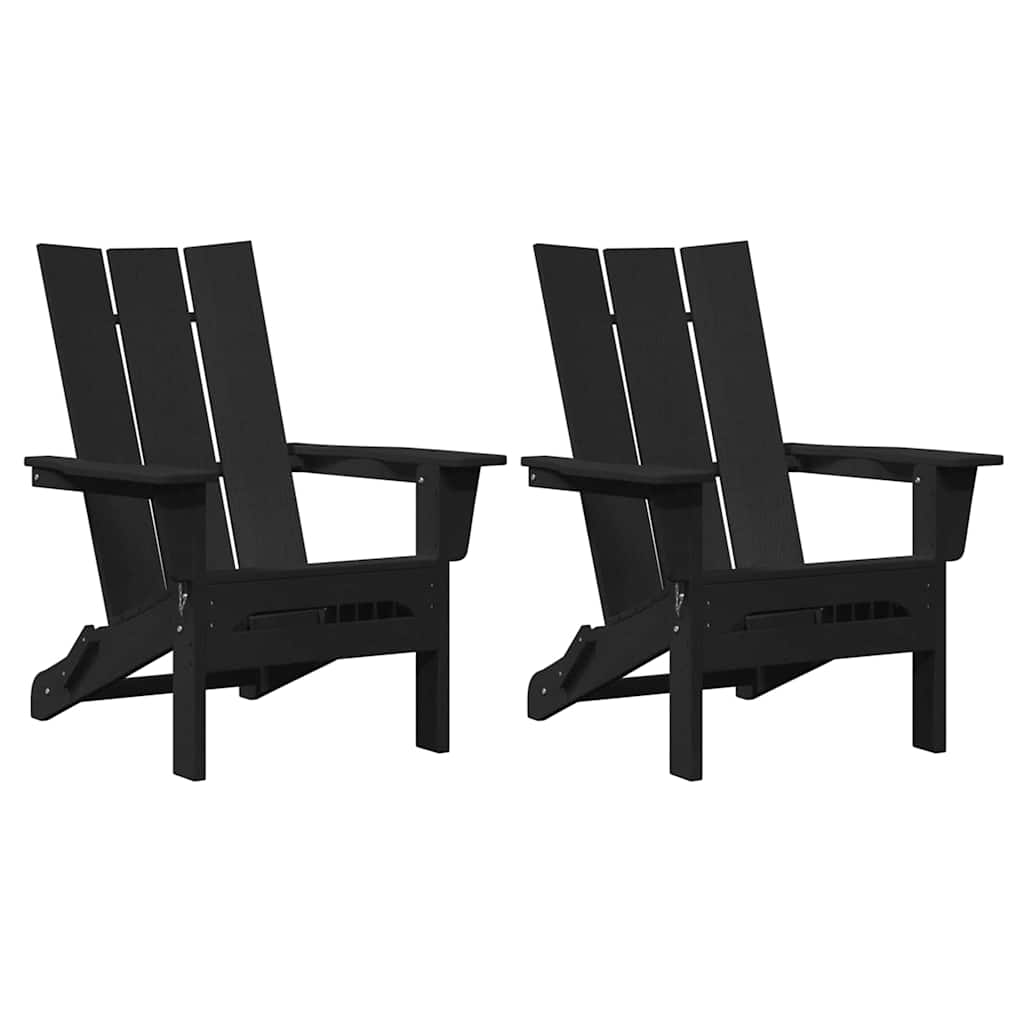 Hage Stol 2 pcs Svart 80.5 x 74.5 x 92 cm Polyethylen
