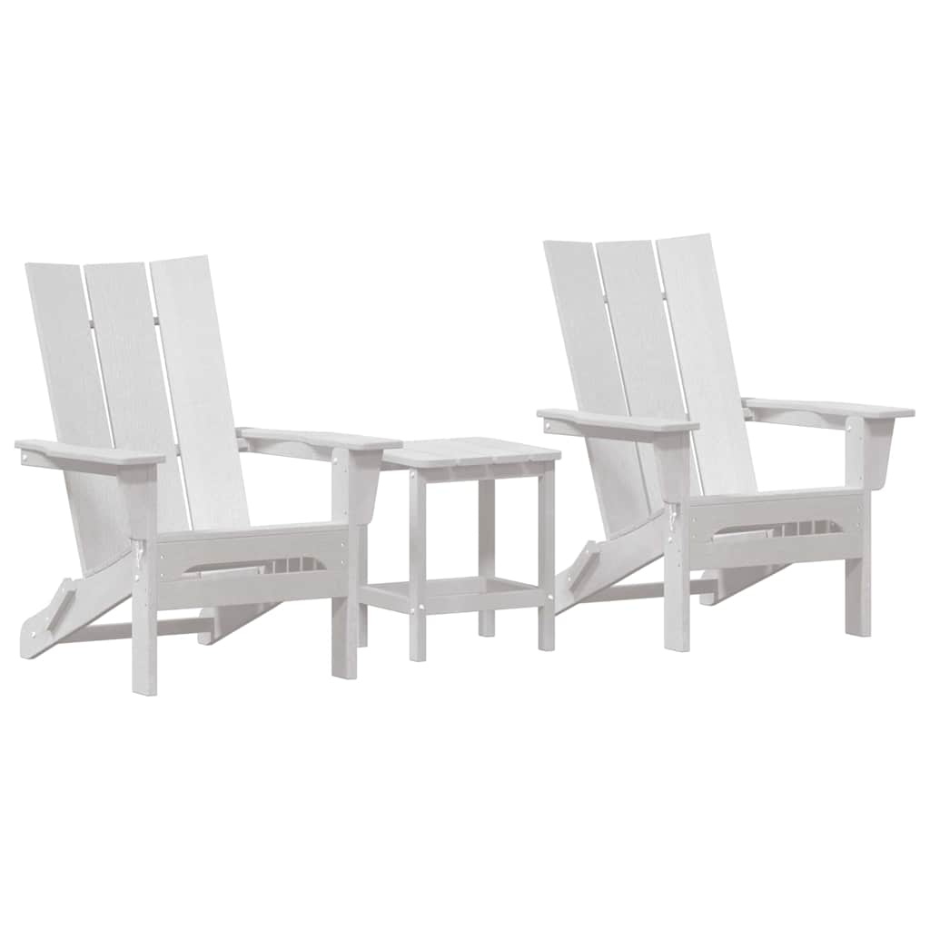 Hage Stol 3 pcs Hvit 80.5 x 74.5 x 92 cm Polyethylen vidaXL