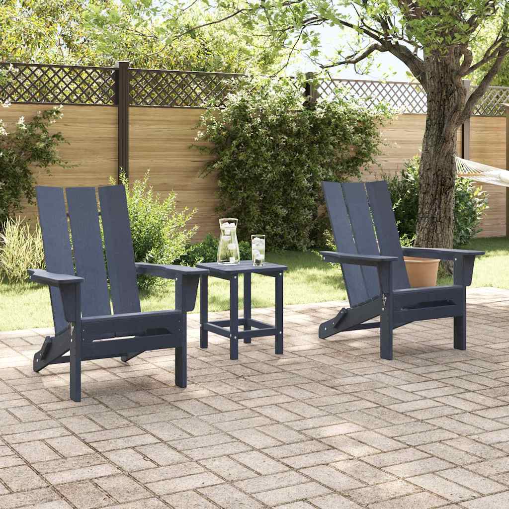 Hage Stol 3 pcs Havblå 80.5 x 74.5 x 92 cm Polyethylen