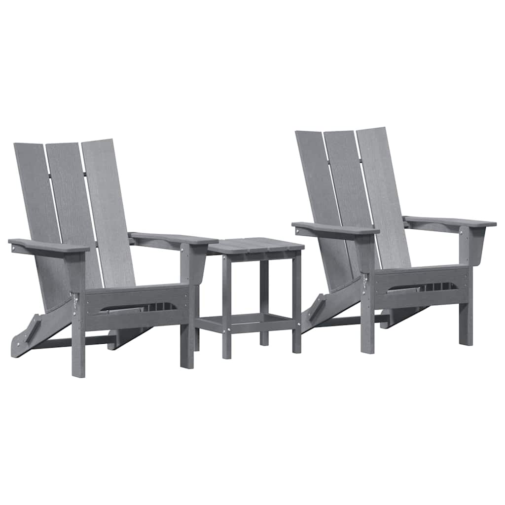 Hage Stol 3 pcs Lysegrå 80.5 x 74.5 x 92 cm Polyethylen vidaXL