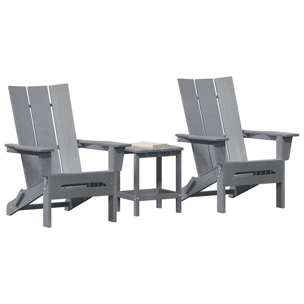 Hage Stol 3 pcs Lysegrå 80.5 x 74.5 x 92 cm Polyethylen vidaXL
