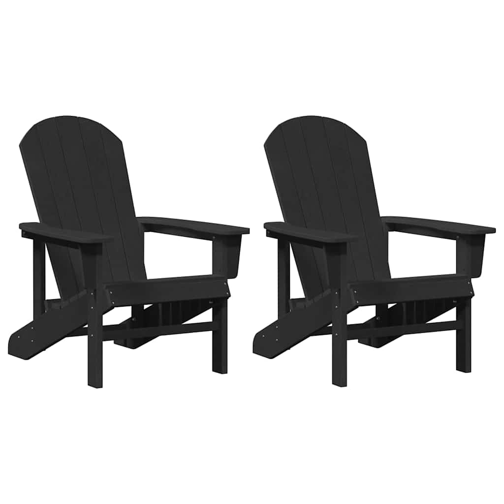 Hage Stol 2 pcs Svart 82 x 74 x 92 cm Polyethylen