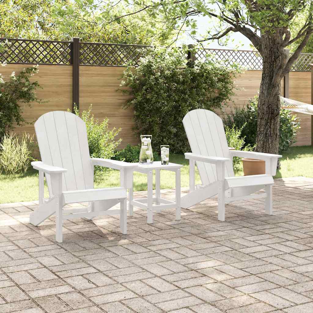 Hage Stol 3 pcs Hvit Polyethylen vidaXL
