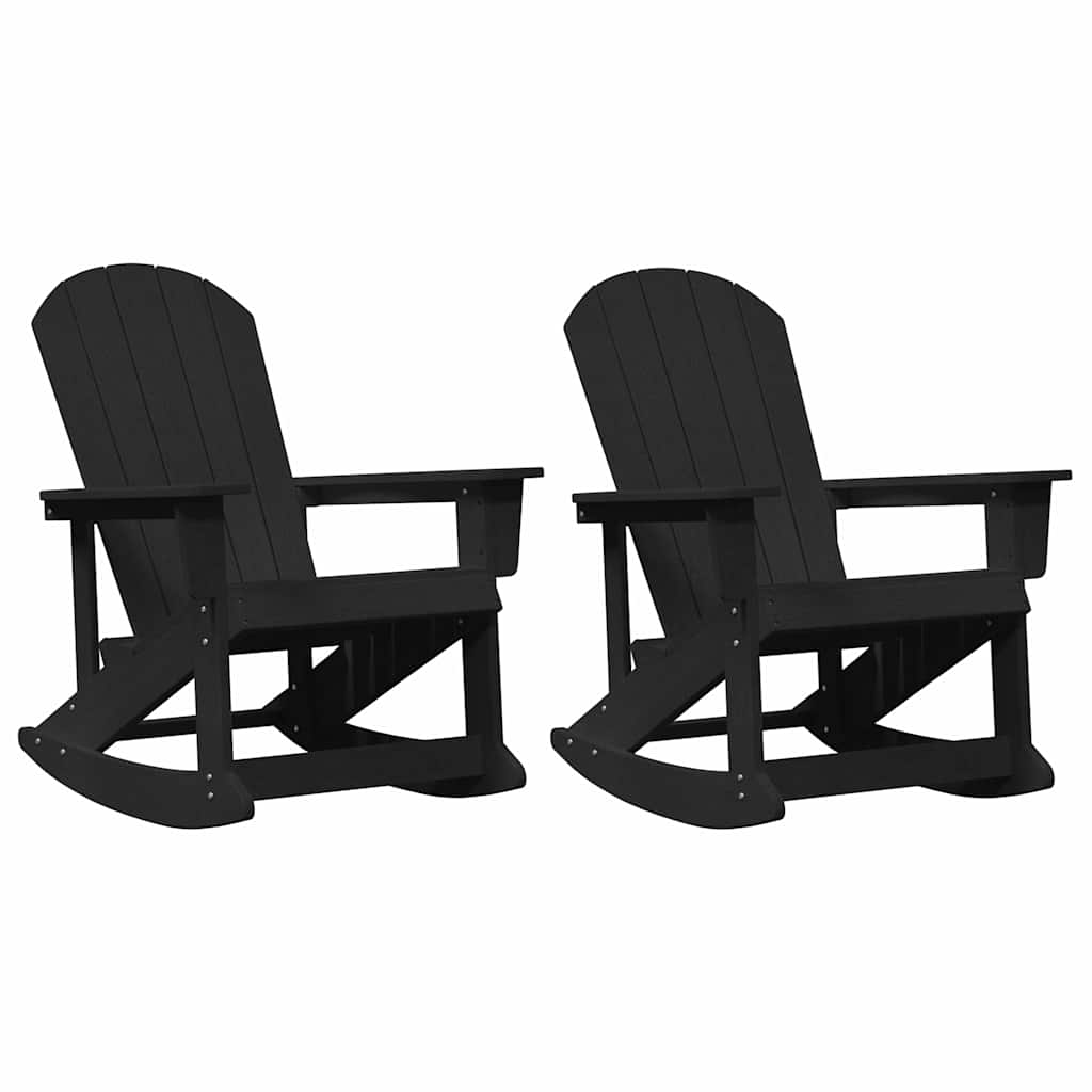 Adirondack Gyngestoler 2 pcs Svart HDPE