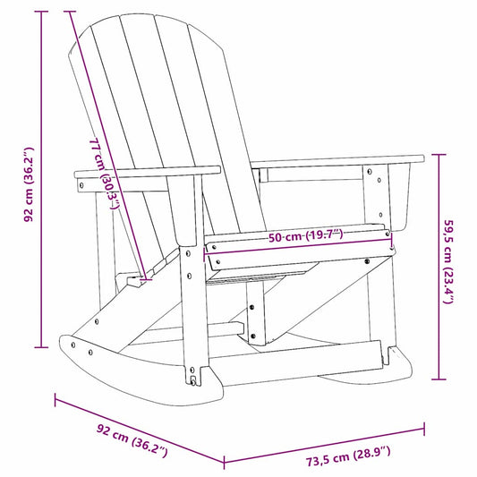 Adirondack Gyngestoler 2 pcs Svart HDPE