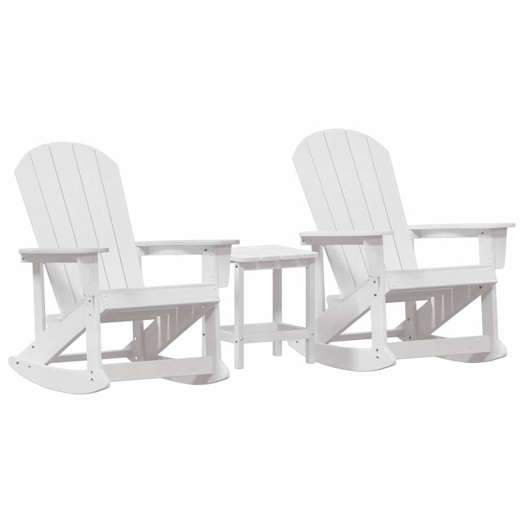 Hage lounge sett 3 pcs Hvit HDPE vidaXL