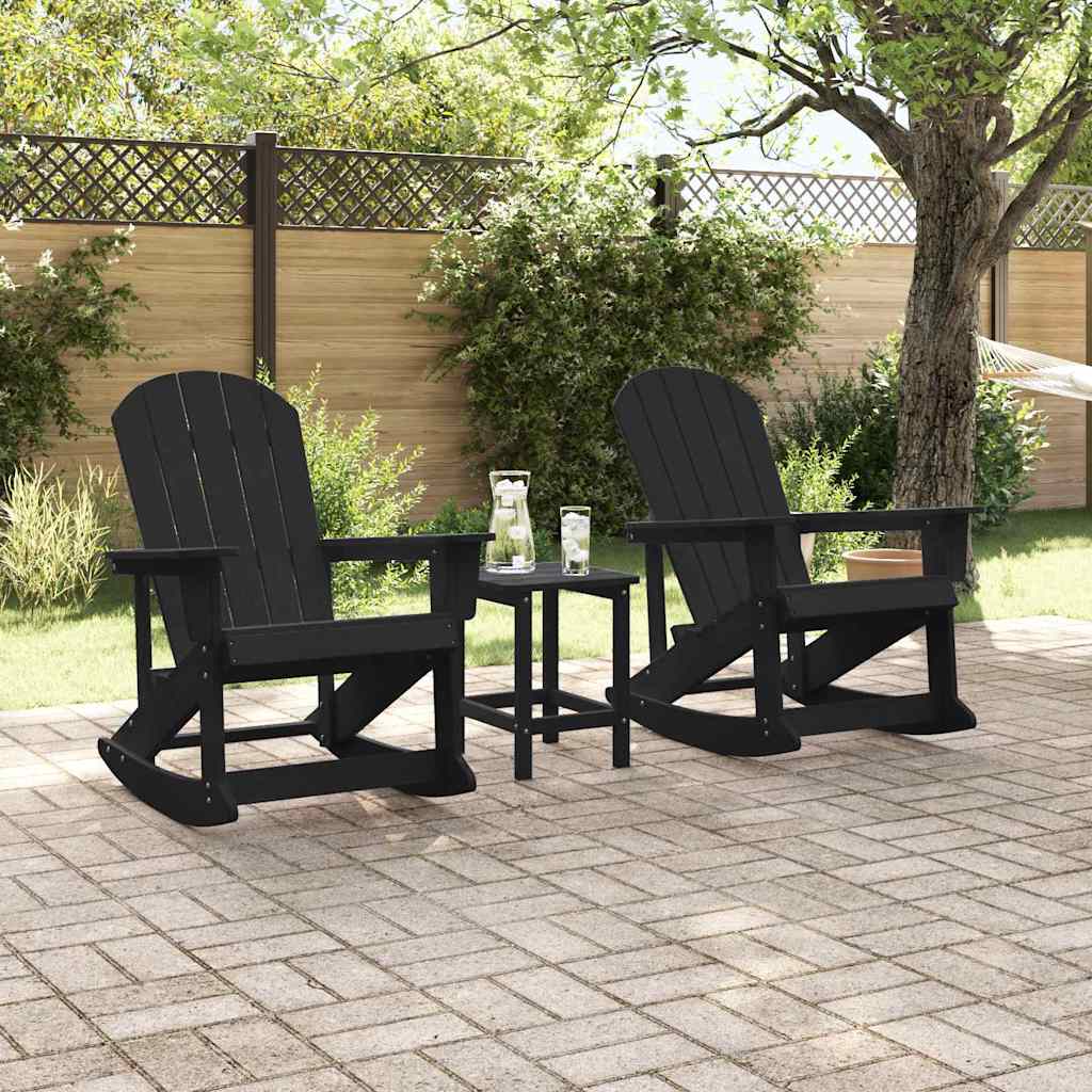 Hage lounge sett 3 pcs Svart HDPE