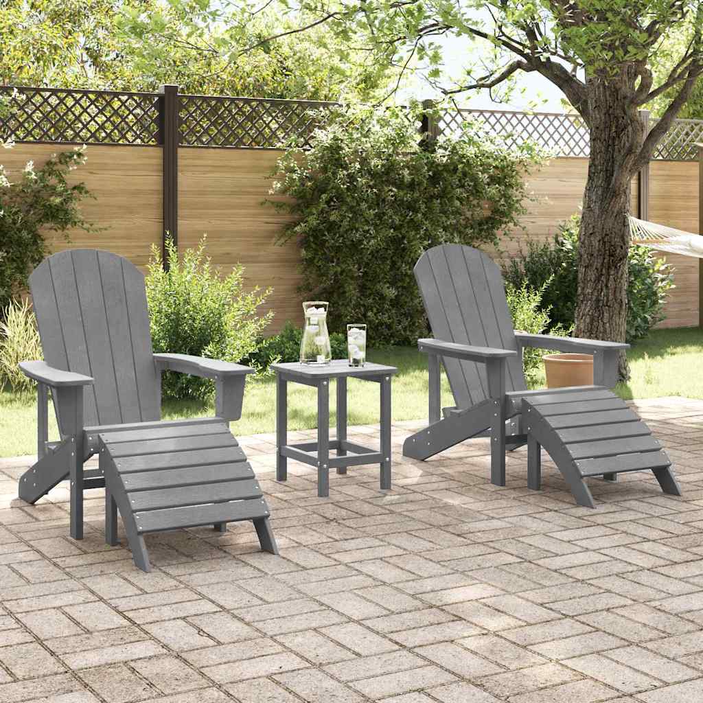 Hage Stol 2 pcs Lysegrå 83 x 74 x 92 cm Polyethylen