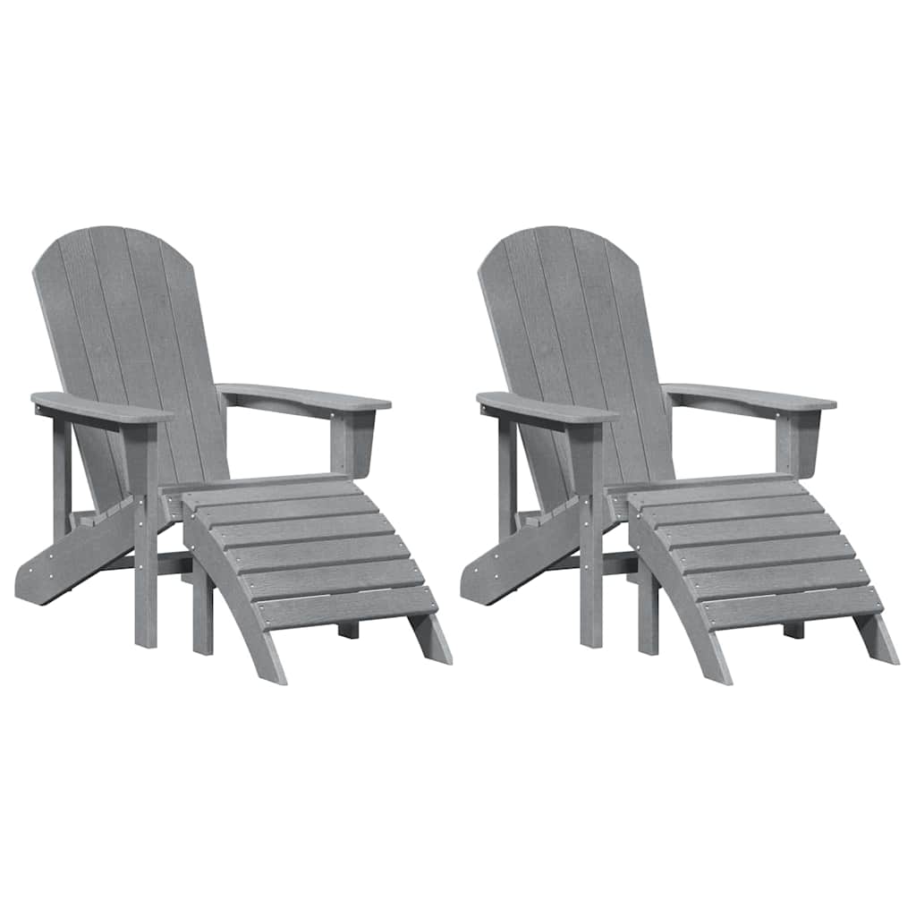 Hage Stol 2 pcs Lysegrå 83 x 74 x 92 cm Polyethylen