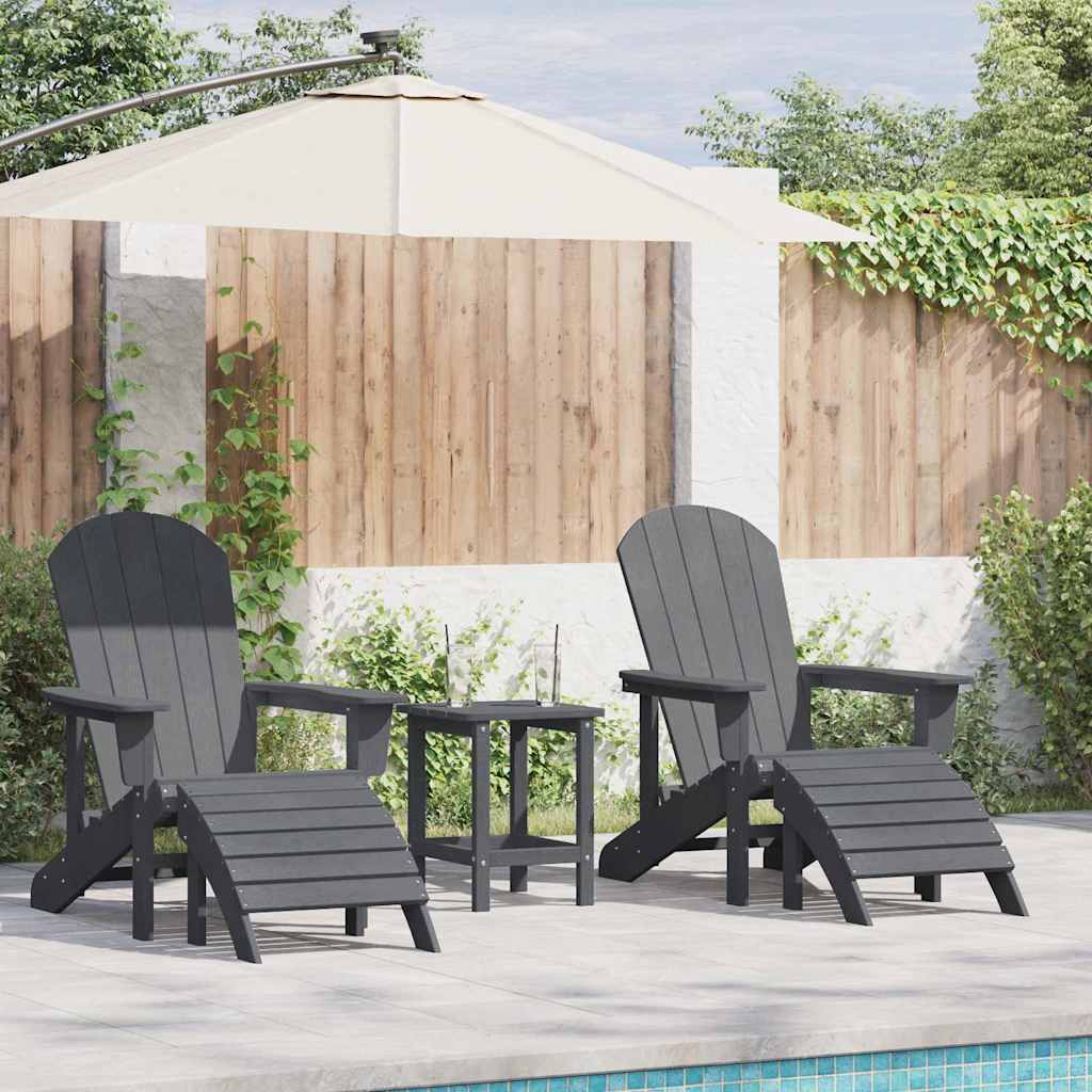 Hage Stol 3 pcs Lysegrå Polyethylen