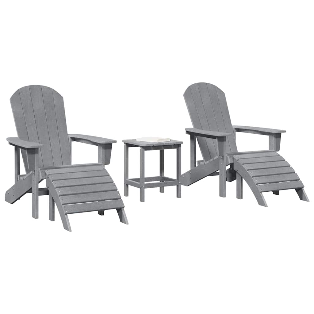Hage Stol 3 pcs Lysegrå Polyethylen