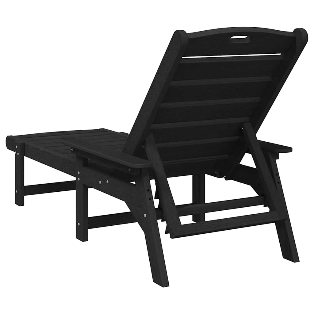 Hage lounge møbler 2 pcs Svart 53 x 195.5 x 30cm Polyethylen