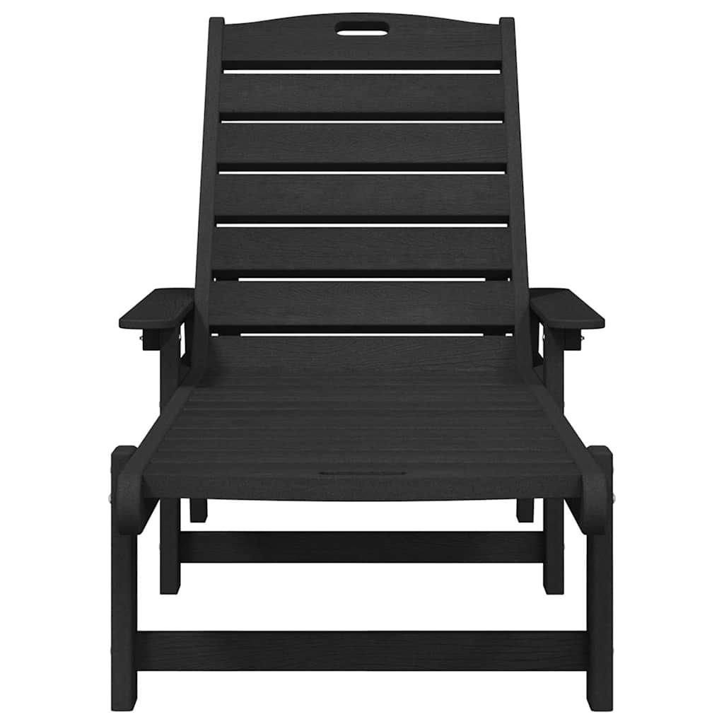 Hage lounge møbler 2 pcs Svart 53 x 195.5 x 30cm Polyethylen