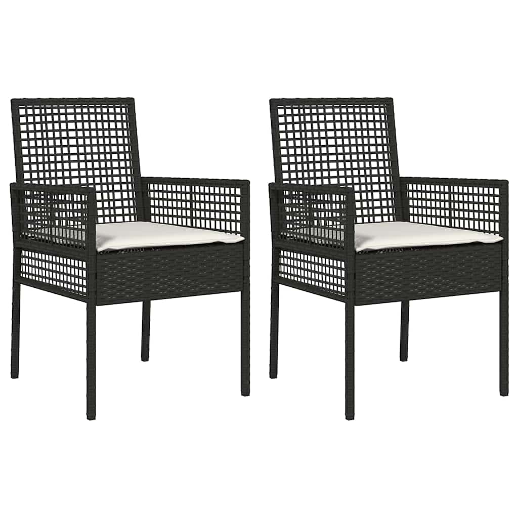 Hage Stol 2 pcs Svart 53 x 60 x 85 cm polyrotting