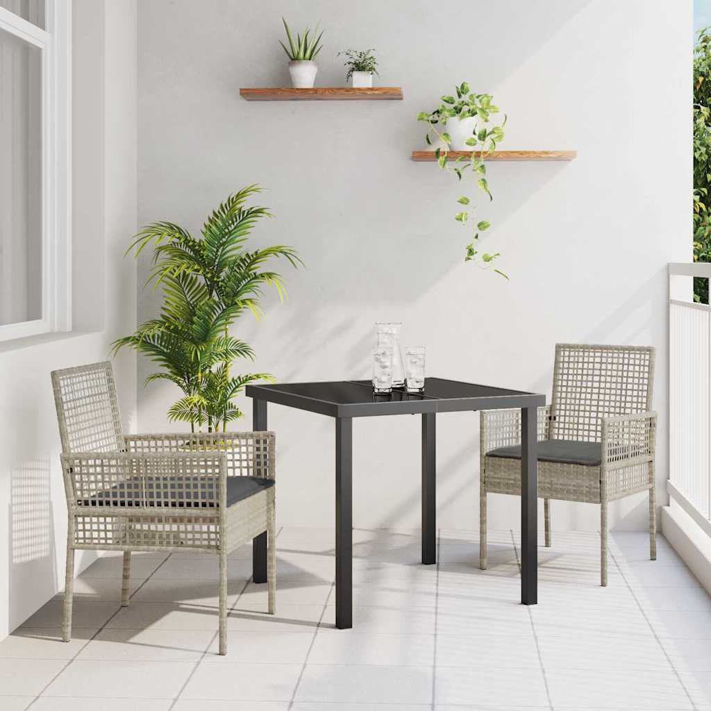 Hage Stol 2 pcs Lysegrå 53 x 60 x 85 cm polyrotting
