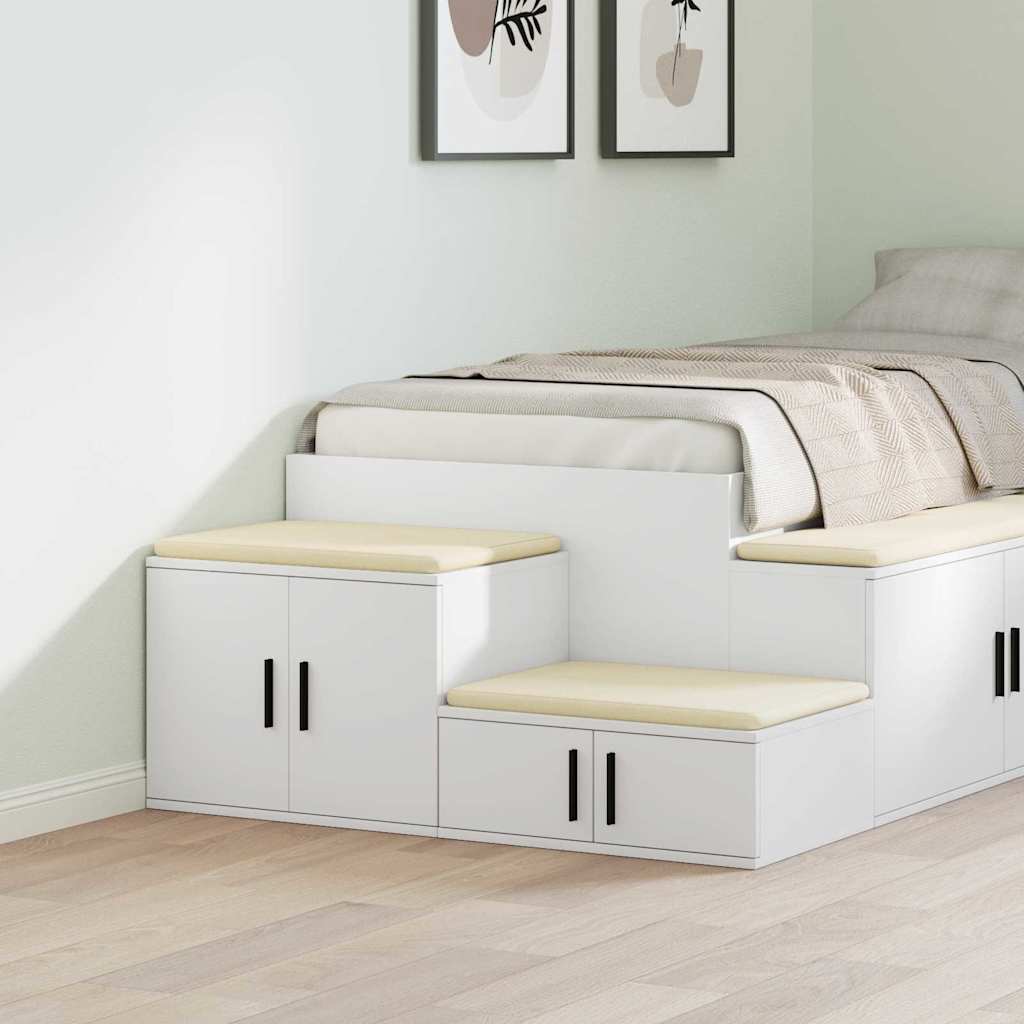 Oppbevaringsskap 2 pcs Hvit 127 x 41 x 40 cm Konstruert tre