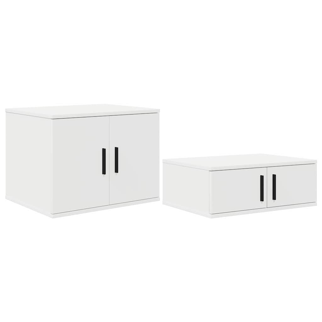 Oppbevaringsskap 2 pcs Hvit 127 x 41 x 40 cm Konstruert tre
