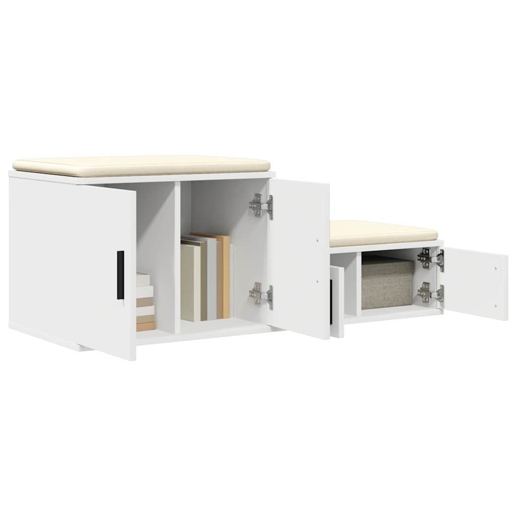 Oppbevaringsskap 2 pcs Hvit 127 x 41 x 40 cm Konstruert tre