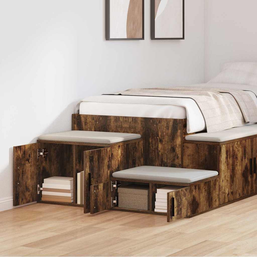 Oppbevaringsskap 2 pcs Røkt eik 127 x 41 x 40 cm Konstruert tre