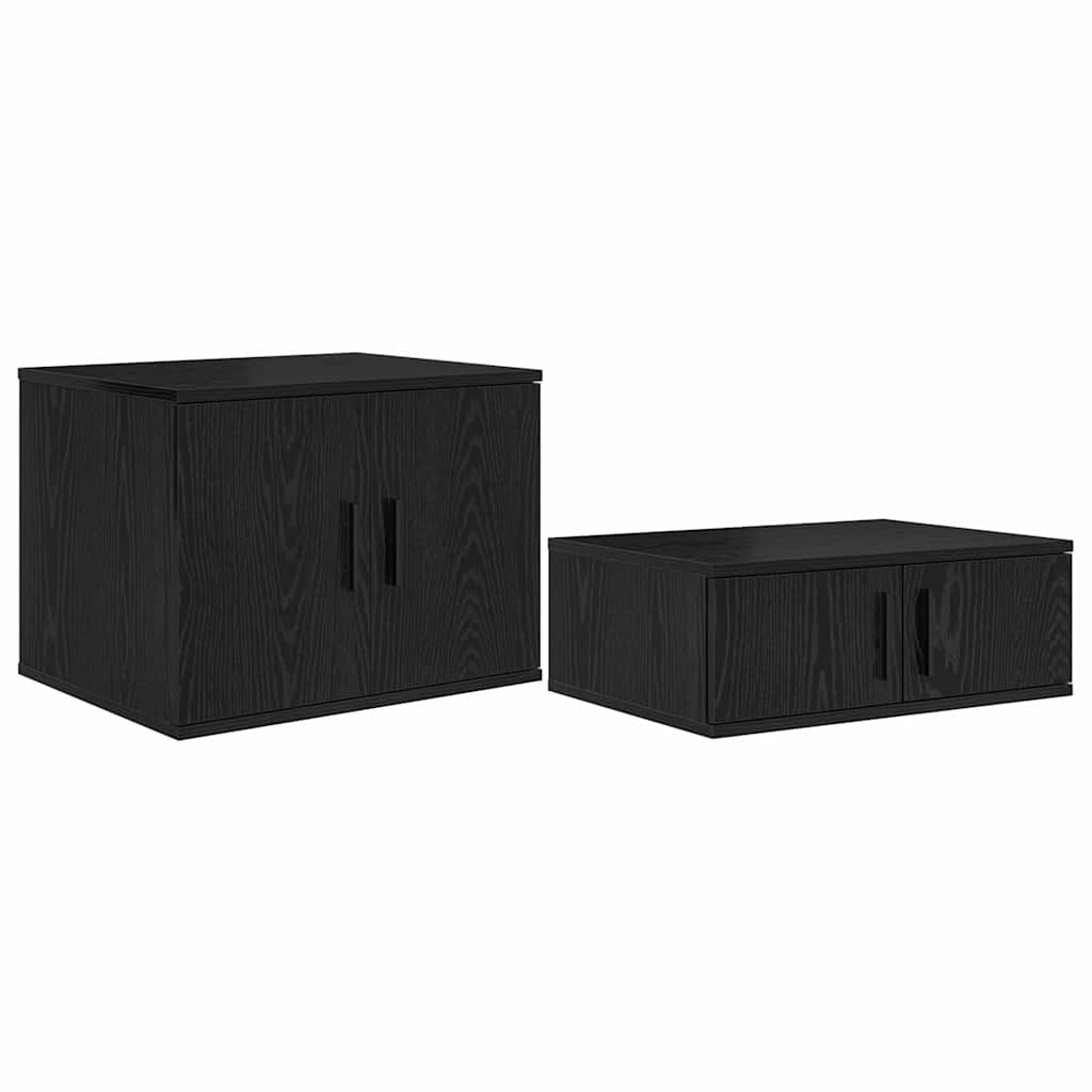 Oppbevaringsskap 2 pcs Svart Eik 118 x 41 x 40 cm