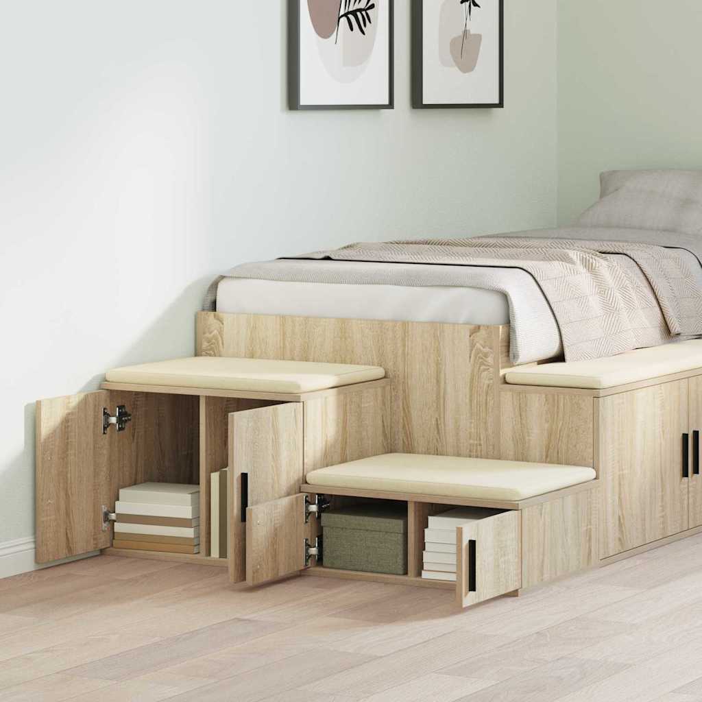 Oppbevaringsskap 2 pcs Sonoma eik 118 x 41 x 40 cm