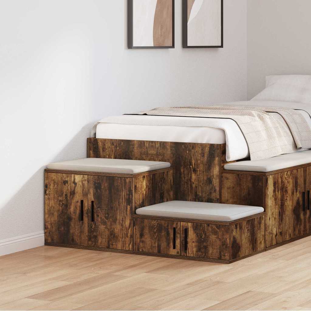 Oppbevaringsskap 2 pcs Røkt eik 108 x 41 x 40 cm Konstruert tre