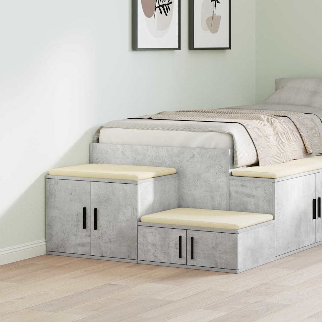 Oppbevaringsskap 2 pcs Betonggrå 103 x 41 x 40 cm