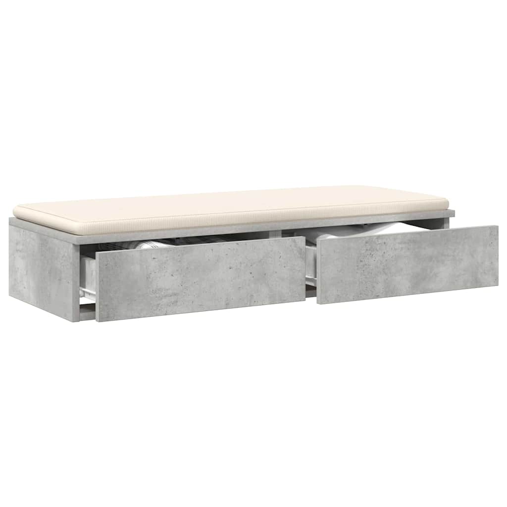 Sengeskuffer Betonggrå 100 x 36,5 x 16,5 cm Konstruert tre