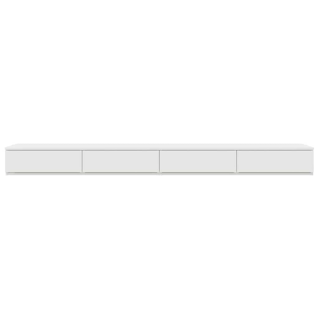 Sengeskuffer med skuff Hvit 200 x 36,5 x 16,5 cm Konstruert tre