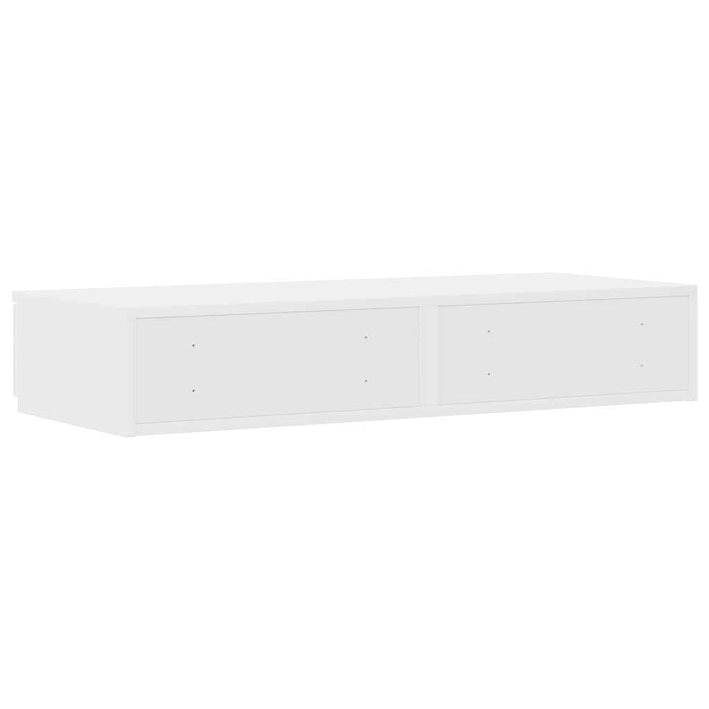 Sengeskuffer med skuff Hvit 90 x 36,5 x 16,5 cm Konstruert tre