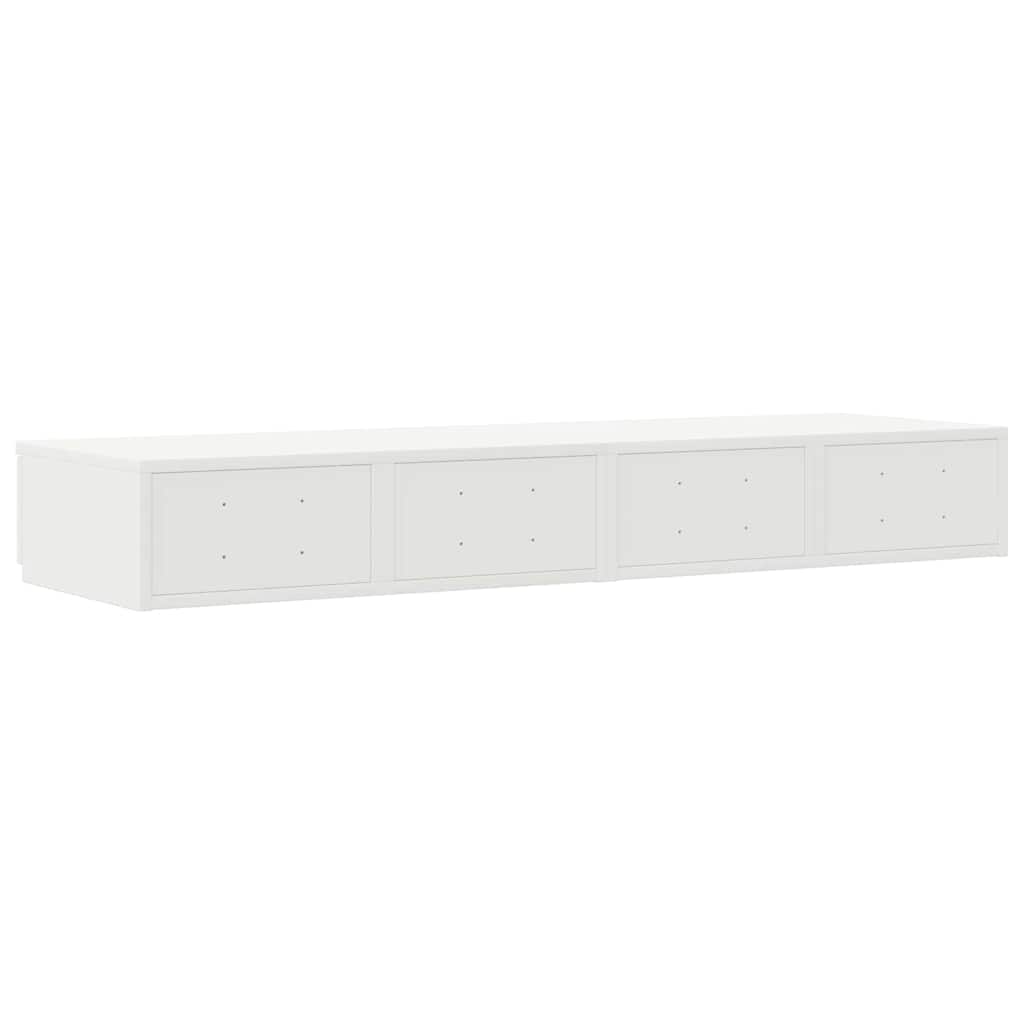Sengeskuffer med skuff Hvit 120 x 36,5 x 16,5 cm Konstruert tre