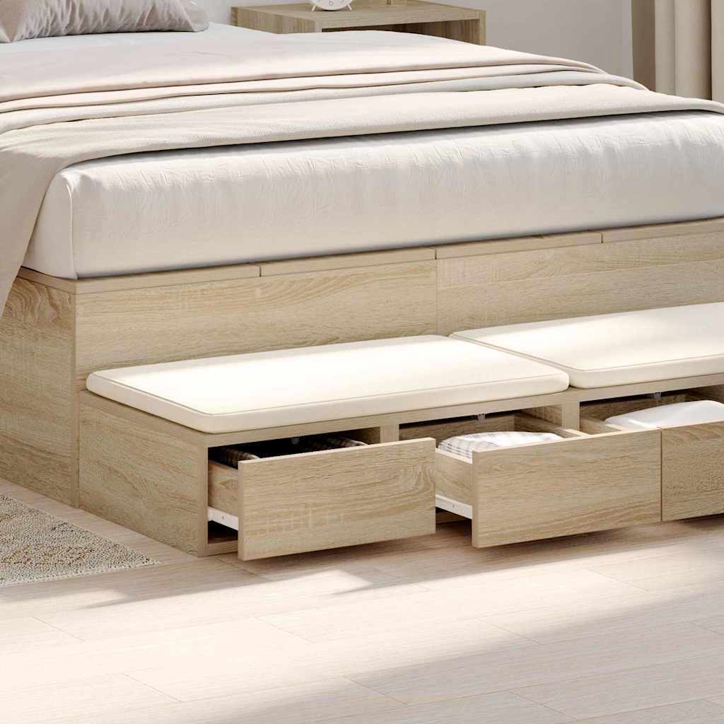 Sengeskuffer Sonoma eik 120 x 36,5 x 16,5 cm Konstruert tre