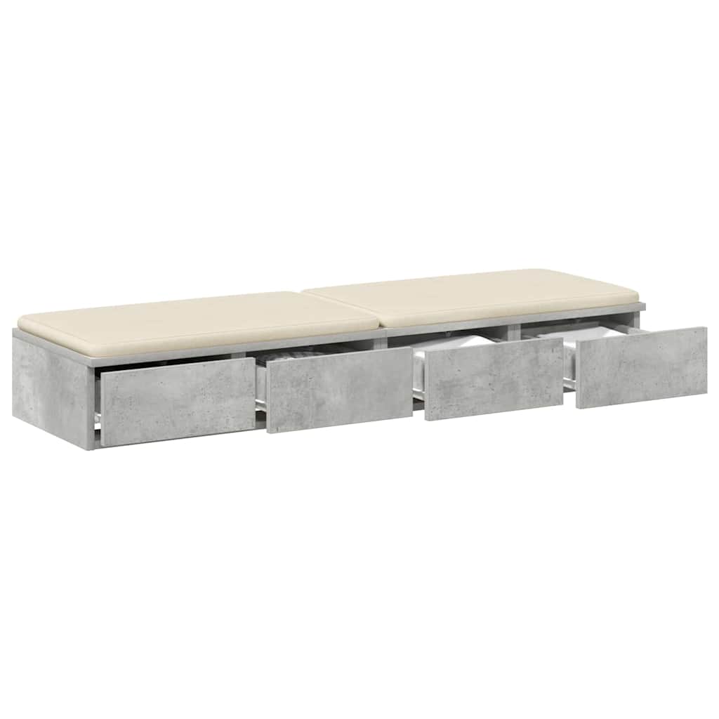 Sengeskuffer Betonggrå 120 x 36,5 x 16,5 cm Konstruert tre