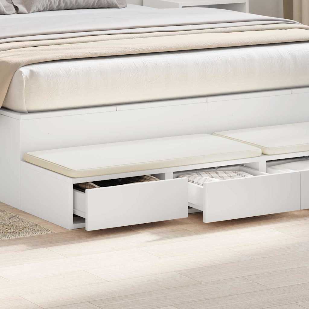 Sengeskuffer med skuff Hvit 150 x 36,5 x 16,5 cm Konstruert tre vidaXL