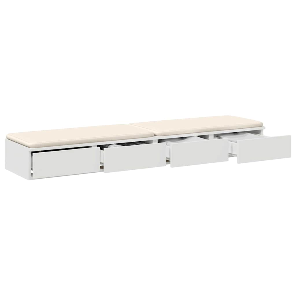 Sengeskuffer med skuff Hvit 150 x 36,5 x 16,5 cm Konstruert tre vidaXL
