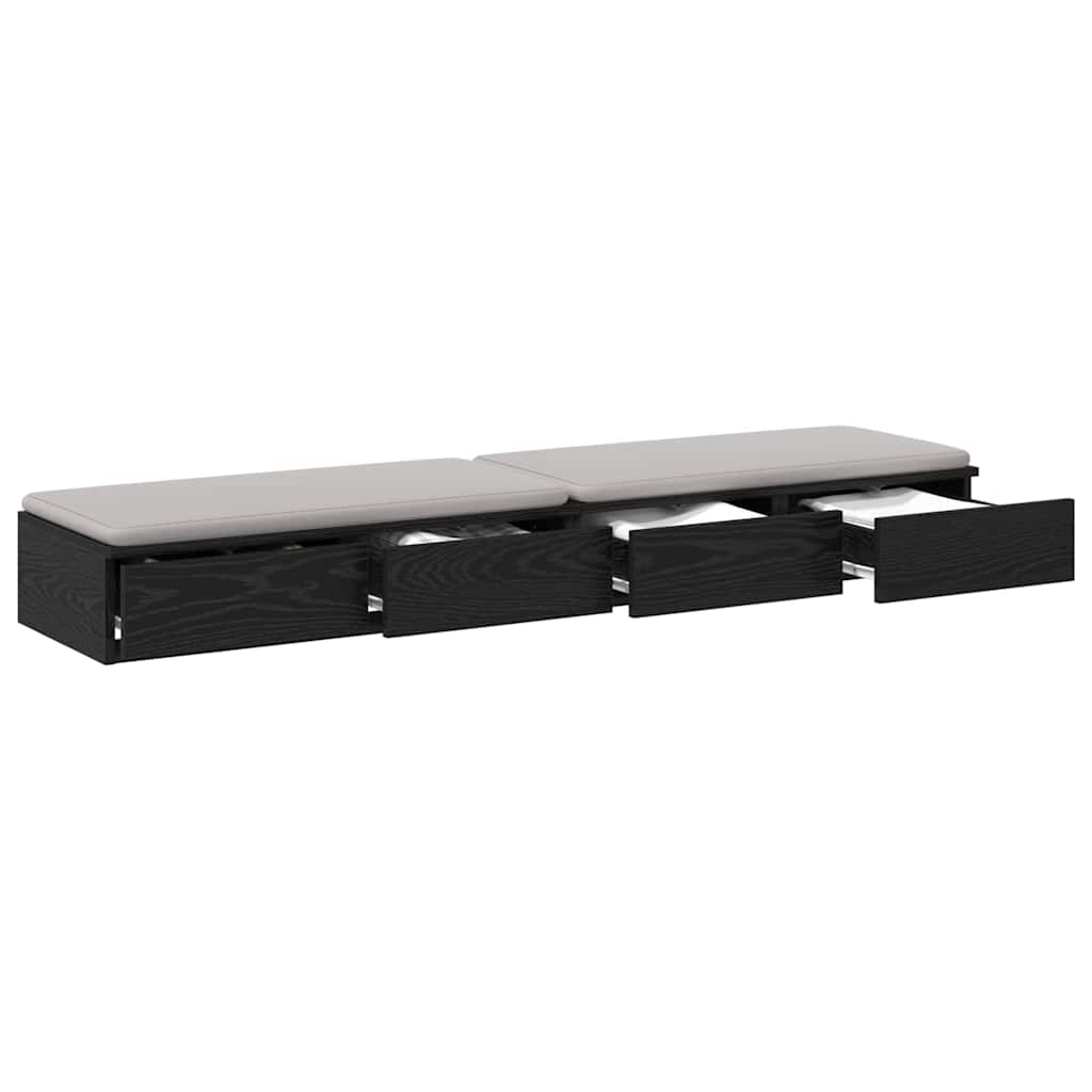 Sengeskuffer Svart Eik 150 x 36,5 x 16,5 cm Konstruert tre