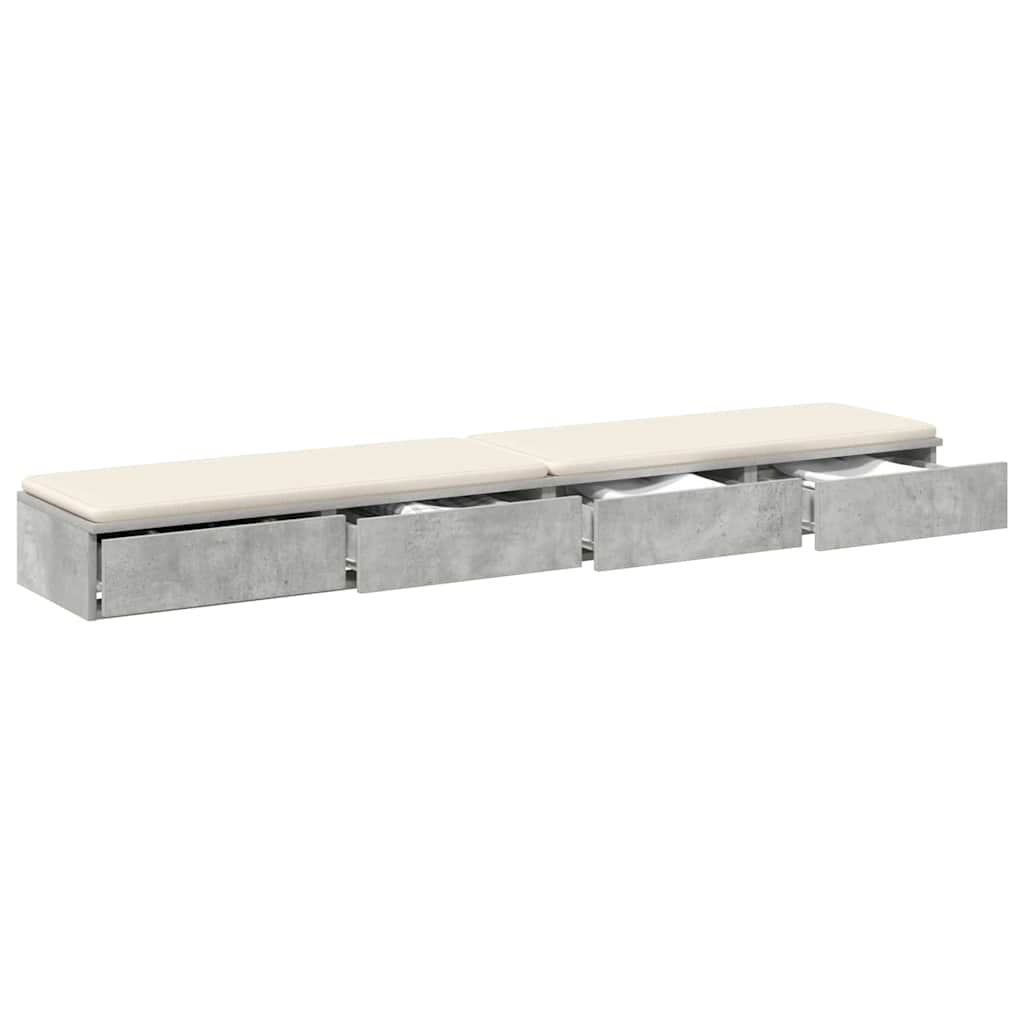 Sengeskuffer Betonggrå 180 x 36,5 x 16,5 cm Konstruert tre