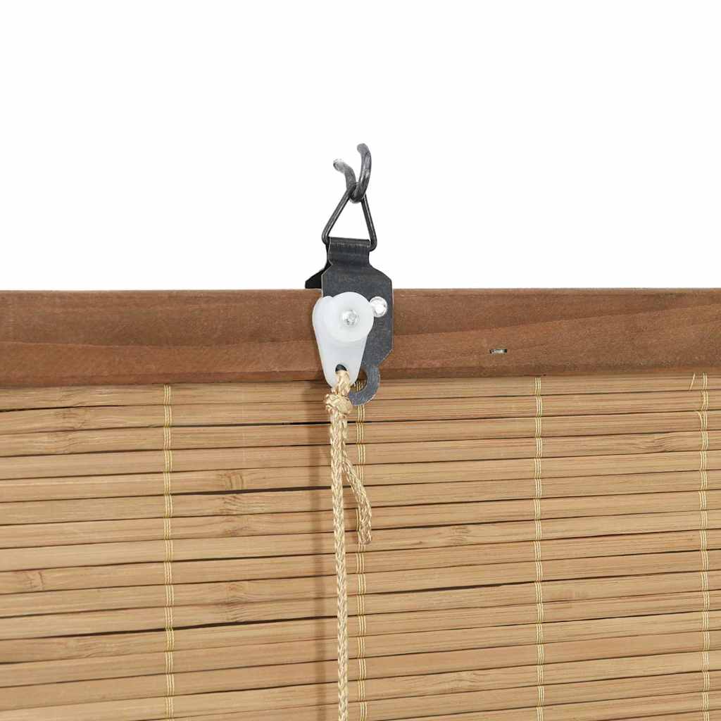 Rullegardin med gardiner Brun 110 x 220 cm Bambus