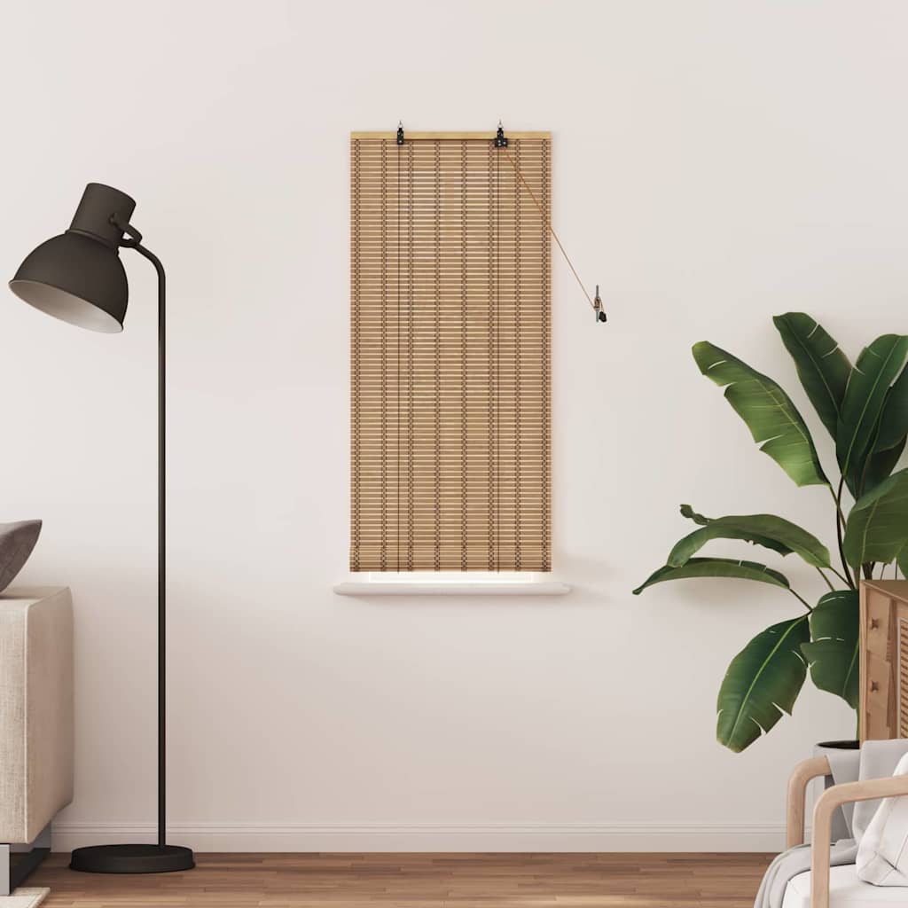Rullegardin med gardiner Natur 60 x 160 cm Bambus