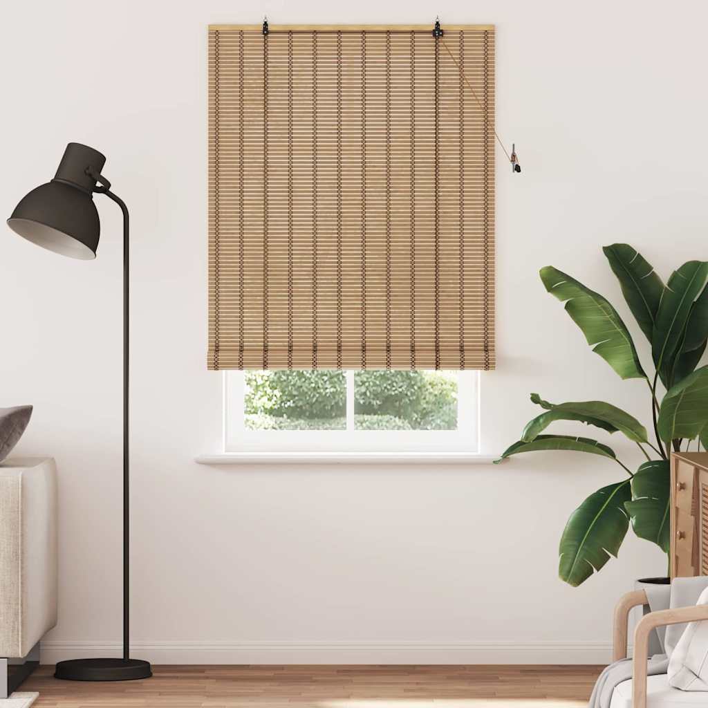 Rullegardin med gardiner Natur 110 x 220 cm Bambus