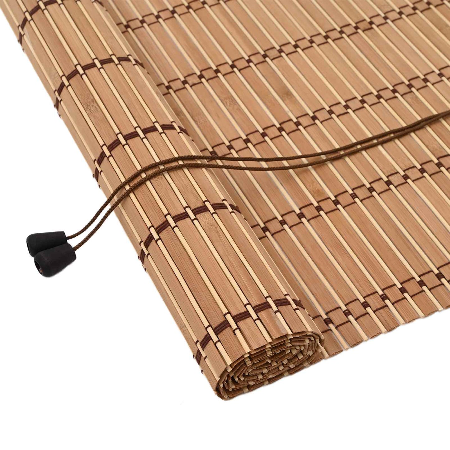 Rullegardin med gardiner Natur 150 x 220 cm Bambus