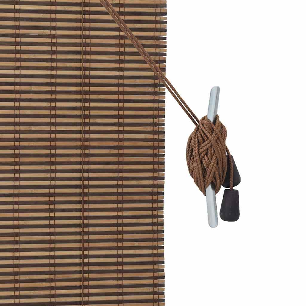 Rullegardin med gardiner Brun 60 x 220 cm Bambus