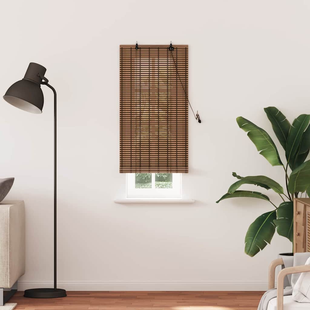 Rullegardin med gardiner Brun 60 x 220 cm Bambus